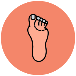 Loss of colour in toes icon