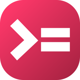 Equal to greater than symbol icon