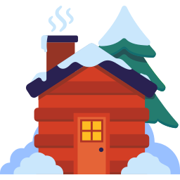 Wood cabin icon