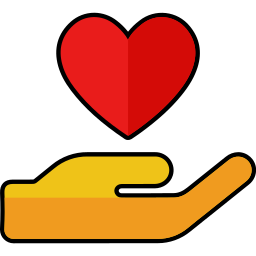 Hand heart icon