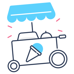 Ice cream cart icon