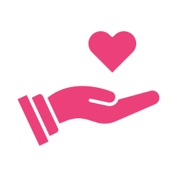 Hand heart icon