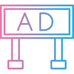 Advertising stand icon