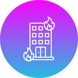 Building on fire icon