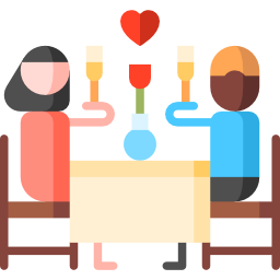 Romantic dinner icon