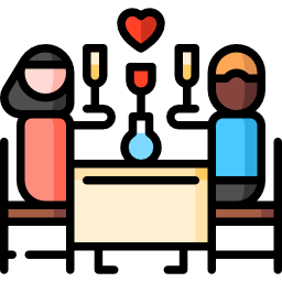 Romantic dinner icon