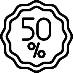 50% de desconto Ícone