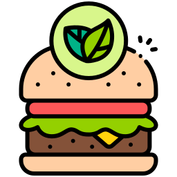 hamburger vegano icona