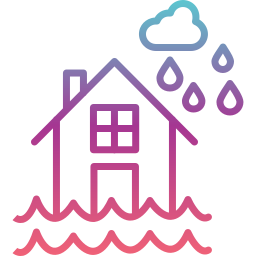 Flooded house icon