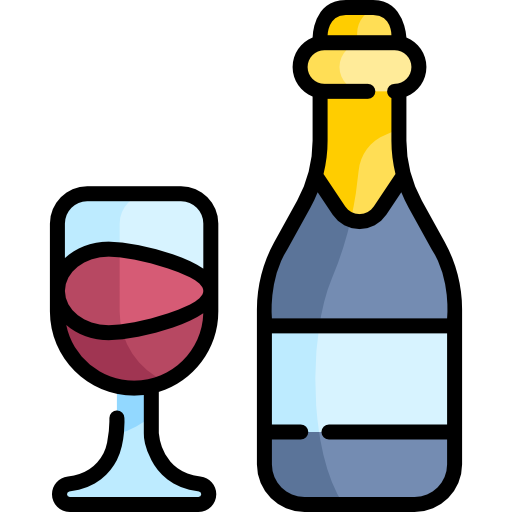 Wine Kawaii Lineal color icon