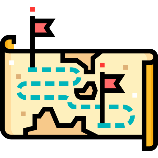 mapa Detailed Straight Lineal color ikona