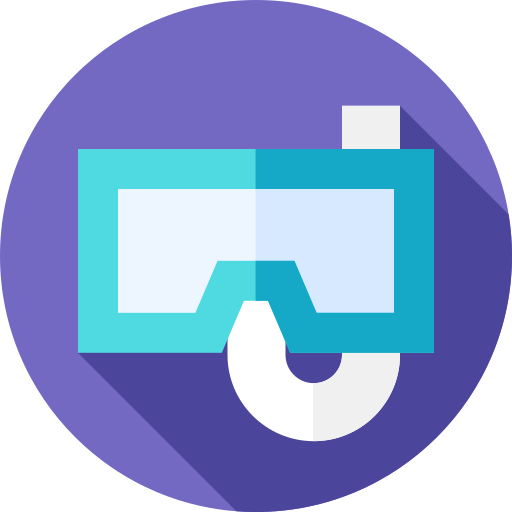 Diving glasses Flat Circular Flat icon