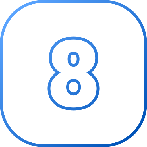 Number 8 Generic gradient outline icon