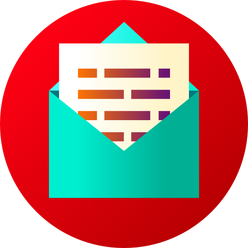 mail Flat Circular Gradient icon