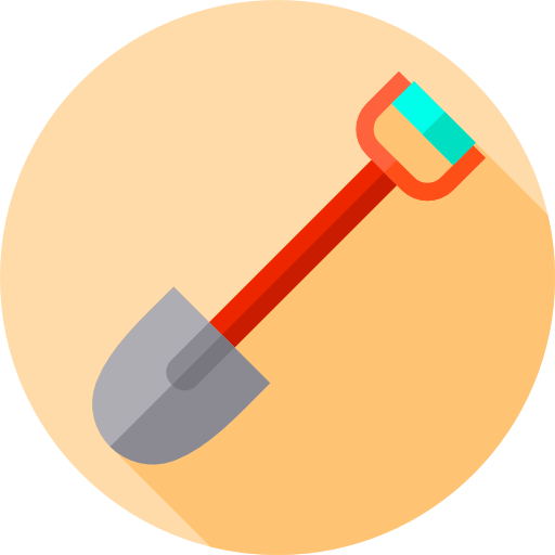 Shovel Flat Circular Flat icon