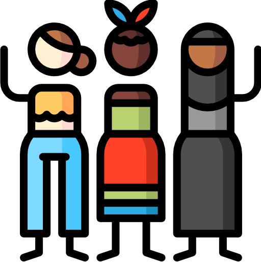 여자들 Puppet Characters Lineal Color icon