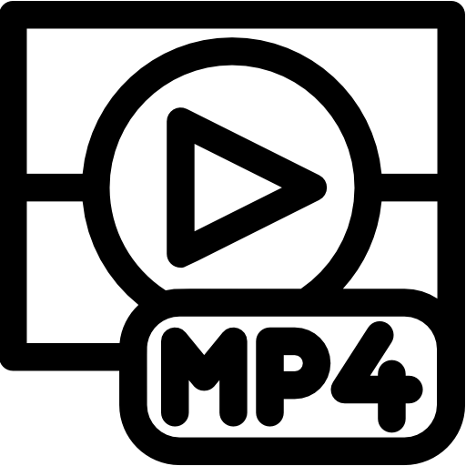 mp4 Basic Rounded Lineal Icône