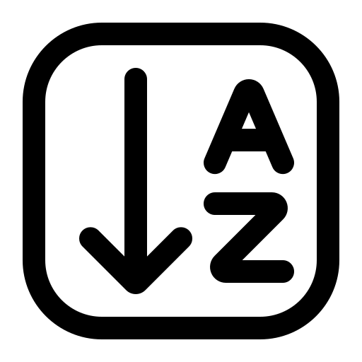 a〜zで並べ替える Generic black outline icon