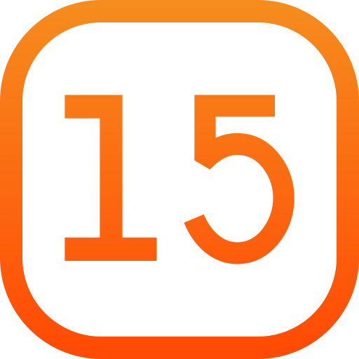 Number 15 Generic gradient outline icon