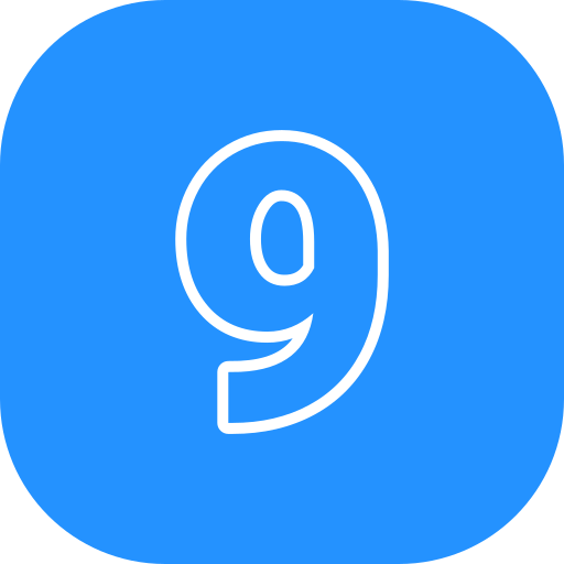 Number 9 Generic color fill icon