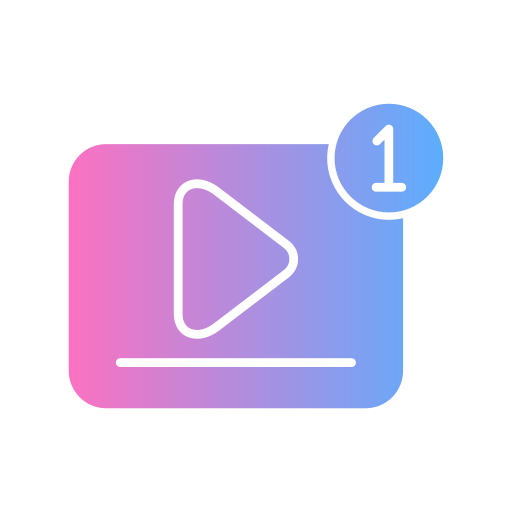 Video player Generic gradient fill icon