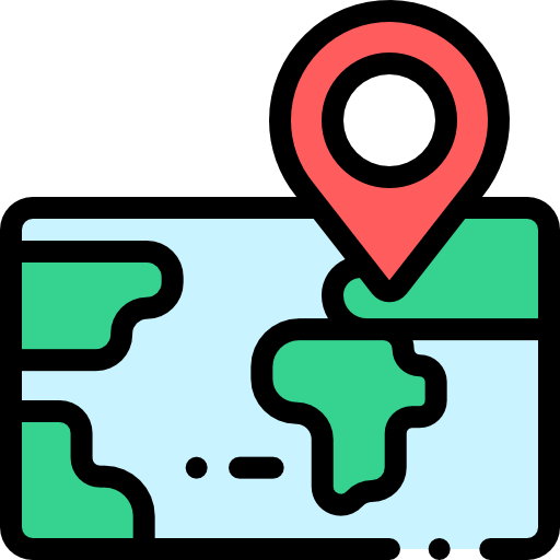 mapa Detailed Rounded Lineal color Ícone