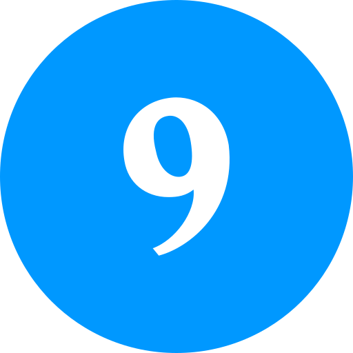 Number 9 Generic color fill icon