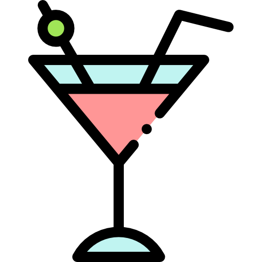 Cocktail Detailed Rounded Lineal color icon