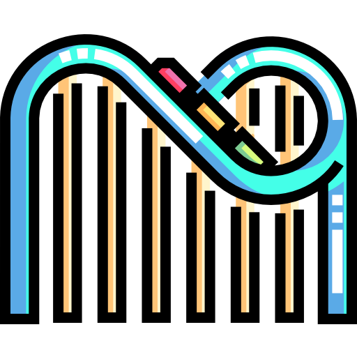 montagnes russes Detailed Straight Lineal color Icône