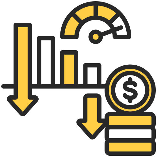 Reduce cost Generic color lineal-color icon