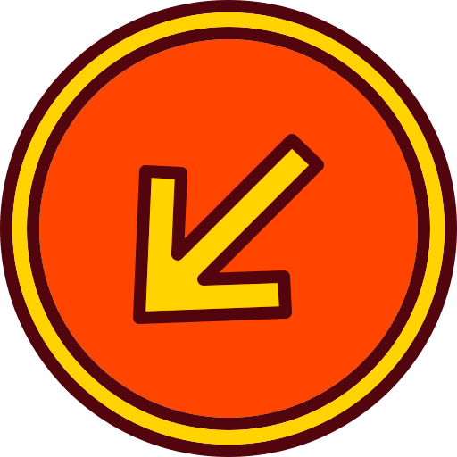 Down left arrow Generic color lineal-color icon