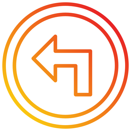 Turn left Generic gradient outline icon