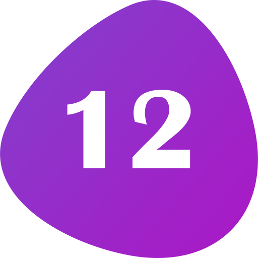 Number 12 Generic gradient fill icon