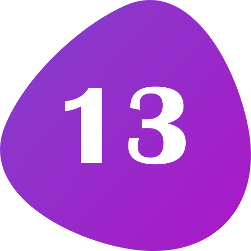 Number 13 Generic gradient fill icon