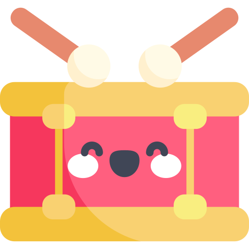 Drum Kawaii Flat icon