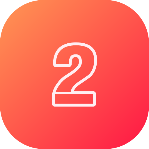 Number 2 Generic gradient fill icon