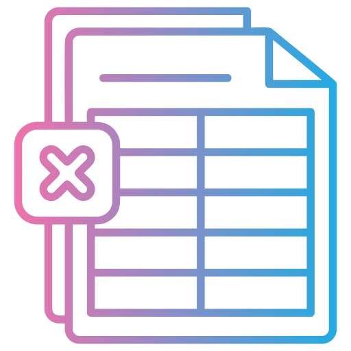 file excel Generic gradient outline icona