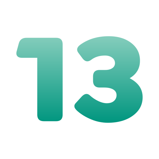 Number 13 Generic gradient fill icon