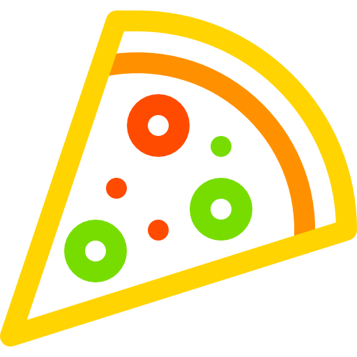 pizza Basic Rounded Lineal Color icoon