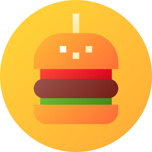 hamburger Flat Circular Gradient icona