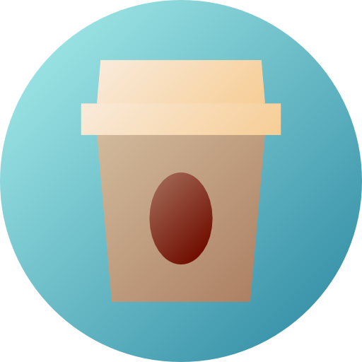 Coffee Flat Circular Gradient icon