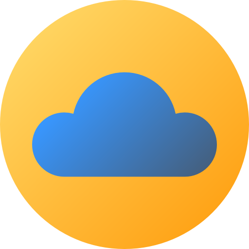 クラウドコンピューティング Flat Circular Gradient icon