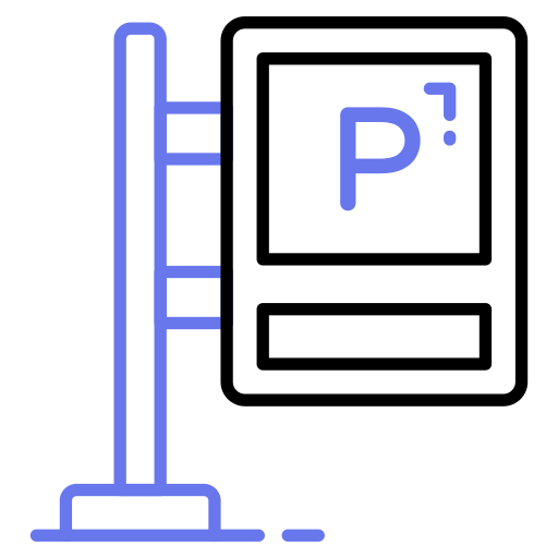 panneau de signalisation de stationnement Generic color outline Icône