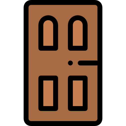 Door Detailed Rounded Lineal color icon