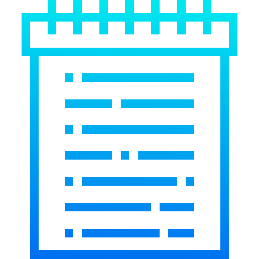 Notepad srip Gradient icon