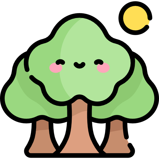 Trees Kawaii Lineal color icon