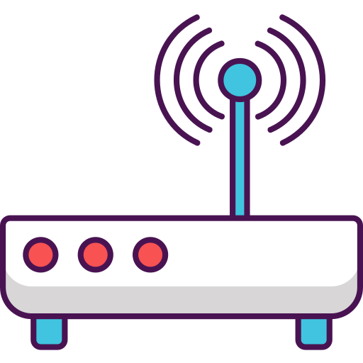 wifi router Flaticons Lineal Color icoon