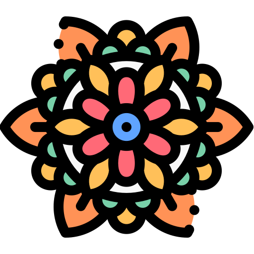 rangoli Detailed Rounded Lineal color icon