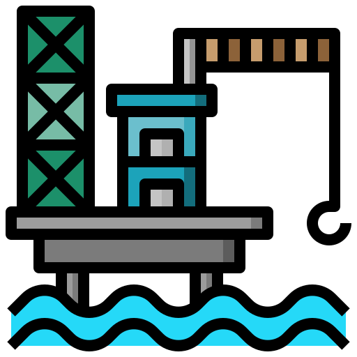 Oil platform Surang Lineal Color icon