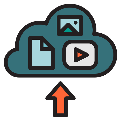 Armazenamento na núvem mynamepong Lineal Color Ícone